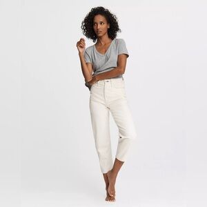 rag & bone 90’s high rise ivory cream jeans baggy style ankle length relaxed fit